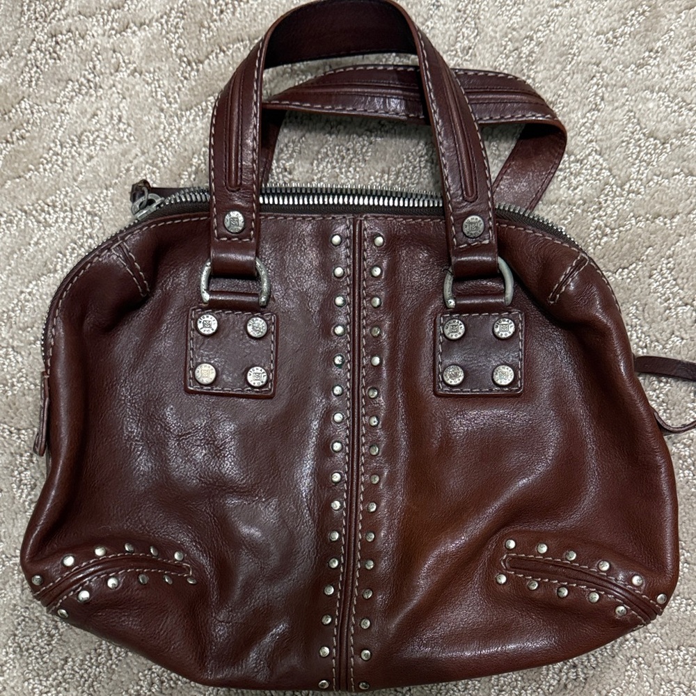 Michael Kors Brown Leather Studded Bag